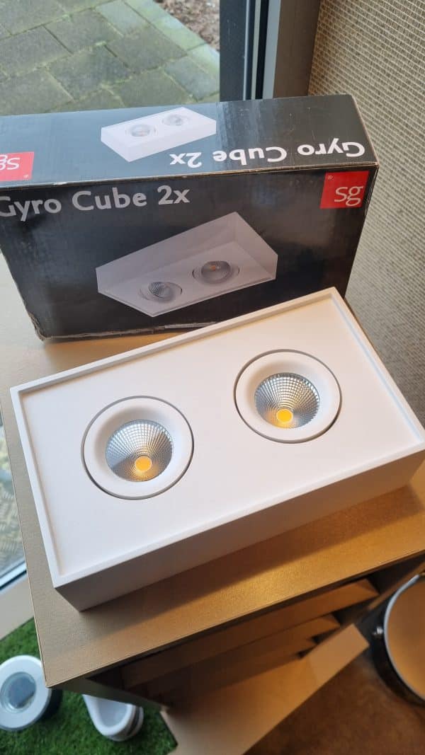 SG Gyro Cube 2x6W 2700K, wit opbouwarmatuur