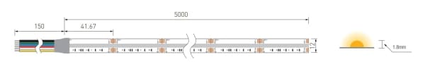 COB strip RGB+CCT (840 LEDs/m 24V) - Afbeelding 3